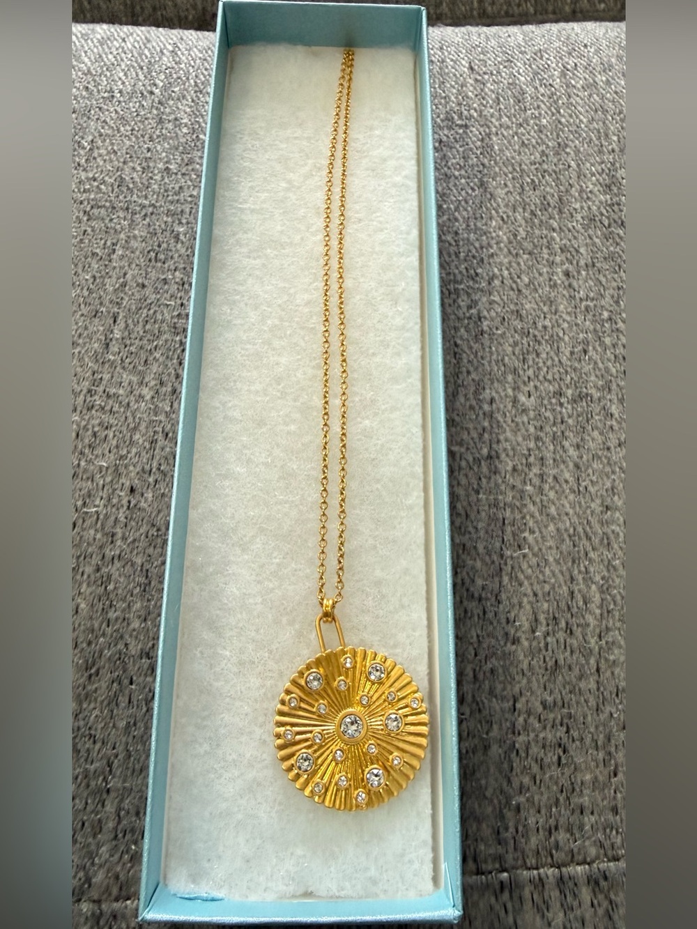 Touchstone Crystal by Swarovski Golden Coin Pendant Necklace (retired) - Picture 3 of 7